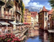 Painting by Numbers - City on the River 40x50cm on Canvas Stretched over Frame - Painting by Numbers