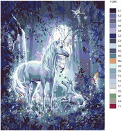 Painting by Numbers - Unicorn at Night 40x50cm without Frame and Stretching of the Canvas - Painting by Numbers