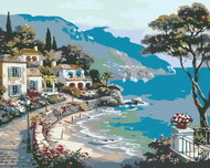 Painting by Numbers - Walk around the Sea 40x50cm on Canvas Stretched over Frame - Painting by Numbers