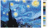 Painting by Numbers - Starry Night (Van Gogh) 40x60 80x120cm without Frame and Stretching - Painting by Numbers