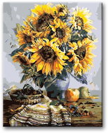 Painting by numbers - Bouquet of sunflowers in autumn toned 40x50 cm off canvas for frame - Painting by Numbers