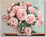 Painting by Numbers - Peonies in Glass 40x50cm on Canvas Stretched over Frame - Painting by Numbers
