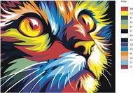 Painting by numbers - Cat 80x100 cm without frame and without turning off the canvas - Painting by Numbers