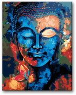 Painting by numbers - Colored Buddha 40x50 cm without frame and without turning off the canvas - Painting by Numbers