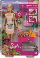 Barbie doll on a walk with her dog - Doll