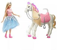 Barbie princess adventure, princezná a kôň so svetlami a zvukmi - Bábika