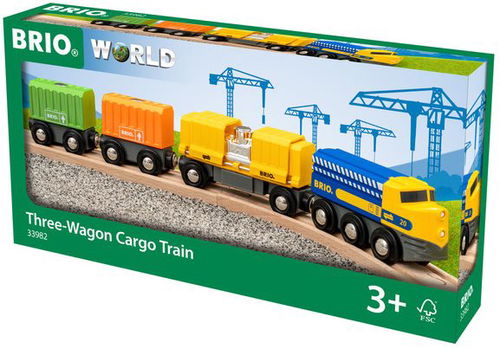 Brio World 33982 Nákladný vlak s tromi vagónmi - Vláčik - Hlavný obrázok