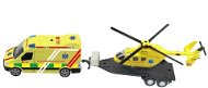 Spielset - Krankenwagen + Rettungshubschrauber mit Licht- und Soundeffekten - Auto
