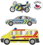 Set of Motorbike, Car and Van, with Light and Sound - Toy Car Set
