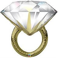 Balónik fóliový svadobný prsteň 94 cm – Veľký diamant – rozlúčka so slobodou - Balóny
