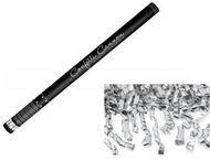 Konfety 80cm - 1ks stříbrné stužky - hoblinky metalické - silvestr - Konfety