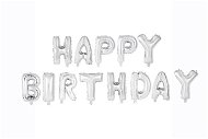Balón foliový nápis Happy birthday vel.písmene 35 cm - silver - Balonky