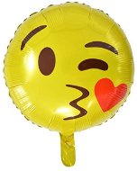 Balón fóliový smajlík – smile – kiss – bozk – 45 cm - Balóny