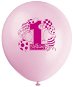 Balónky 1. narozeniny holka - 8 ks - 30 cm - růžové - Balóny