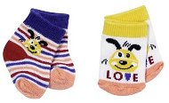 BABY born Ponožky – bielo-žlté a pruhované, s psíkom - Oblečenie pre bábiky
