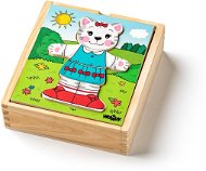 Woody Puzzle šatníková skriňa "Mačička", 18 dielov - Puzzle