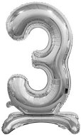 Silver Foil Balloon Number on a Pedestal, 74cm - 3 - Balloons