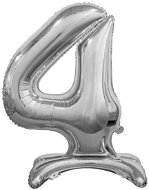 Silver Foil Balloon Number on a Pedestal, 74cm - 4 - Balloons