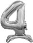 Silver Foil Balloon Number on a Pedestal, 74cm - 4 - Balloons