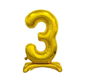 Gold Foil Balloon Number on a Pedestal, 74cm - 3 - Balloons