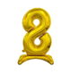 Gold Foil Balloon Number on a Pedestal, 74cm - 8 - Balloons