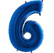 Balóny Balón fóliový číslica modrá – blue 102 cm – 6 - Balonky