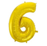 Balón fóliový číslica zlatá – gold 102 cm – 6 - Balóny
