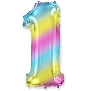 Balón foliový číslice duhová - rainbow - 102 cm - 1 - Balonky