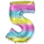 Balón fóliový číslica dúhová – rainbow – 102 cm – 5 - Balóny