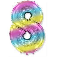 Balón fóliový číslica dúhová – rainbow – 102 cm – 8 - Balóny