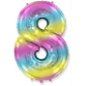 Balóny Balón fóliový číslica dúhová – rainbow – 102 cm – 8 - Balonky
