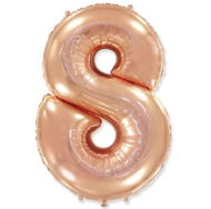 Rose gold foil balloon number - rose gold 115 cm - 8 - Balloons