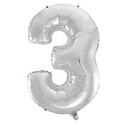 Balón fóliový číslica strieborná – silver 102 cm – 3 - Balóny