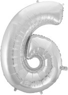 Balón fóliový číslica strieborná – silver 102 cm – 6 - Balóny