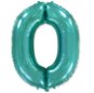 Foil Balloon Number  Turquoise  - 110cm - 0 - Balloons