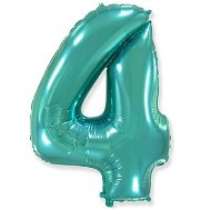 Foil Balloon Number  Turquoise  - 110cm - 4 - Balloons