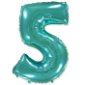 Balloons Foil Balloon Number  Turquoise  - 110cm - 5 - Balonky