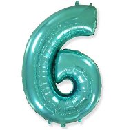 Foil Balloon Number  Turquoise  - 110cm - 6 - Balloons