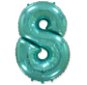 Balloon foil turquoise number - tiffany 115 cm - 8 - Balloons