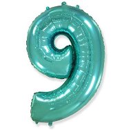 Balloon foil digit turquoise - tiffany 115 cm - 9 - Balloons