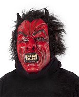 Maska čert/diabol s vlasmi – vianoce - Karnevalová maska