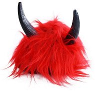 Wig Devil Red Wig with Horns and Hair - Christmas - Paruka