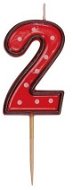 Birthday candle, 5cm, number “2“, red - Candle