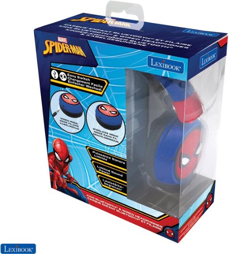 Lexibook Spider-man 2-in-1 Bluetooth® Headphones with Safe Volume