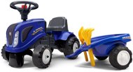 Rutschauto Traktor New Holland blau mit Lenkrad und Pritsche - Laufrad