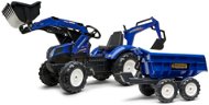 Šlapací traktor Traktor šlapací New Holland T modrý s přední i zadní lžící - Šlapací traktor