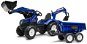 Traktor šlapací New Holland T modrý s přední i zadní lžící - Šlapací traktor