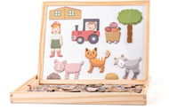 Woody Magnetic Blackboard with Animals, Double-Sided - Magnetic Board