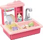 Teddies Dish sink pink + water tap with accessories - Play Kitchen