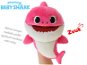 Baby Shark plyšová maňuška 23 cm ružová na batérie s voliteľnou rýchlosťou hlasu 12m+ vo vrecúškuu - Plyšová hračka